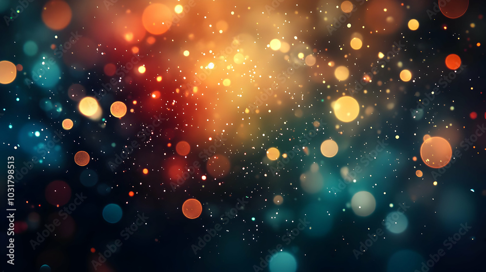 Wall mural abstract bokeh background with warm and cool colors.
