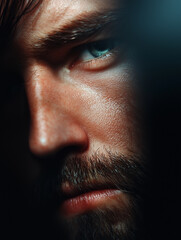 Naklejka premium Close-up portrait with dramatic lighting