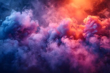 Naklejka premium Abstract Colorful Smoke Clouds in Motion - Vivid Hues and Dynamic Light Play for Creative Design and Art