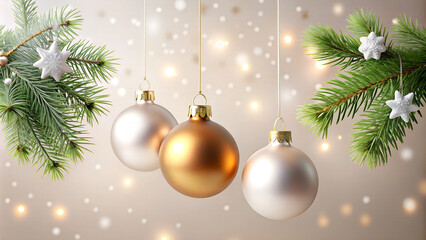 Christmas card with Christmas tree balls