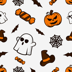 Halloween Party Seamless Pattern