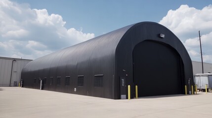 Obraz premium Black Modular Industrial Warehouse Tent.