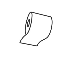 Toilet paper roll or tube icon design, template for wc. Bathroom hygiene icons, kitchen cleaning towel. Blank soft scroll product.