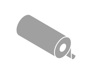 Textile roll vector icon. Paper tube illustration design for kitchen cleaning towel, carpet, scroll whatman, fabric.