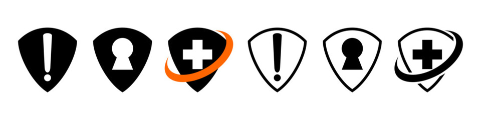 shield and exclamation mark,warning icon,dangerous,shield and keyhole security sign,shield and health icon,medical,security,danger warning,editable icon