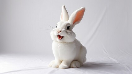 Obraz premium Happy bunny isolated on white background