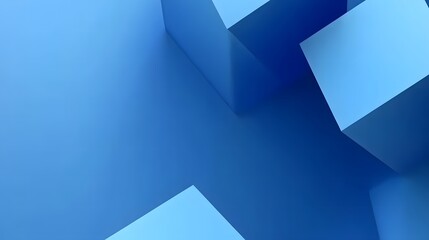 Fototapeta premium Abstract 3d render, blue geometric background design with cubes