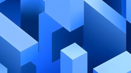 Abstract 3d render, blue geometric background design with cubes