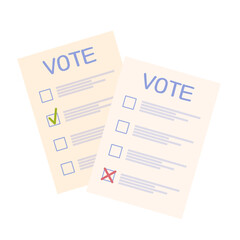Ballot vote. Bulletin. Voting 2024. Election campaign