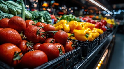Fresh Produce Display at Local Grocery Market