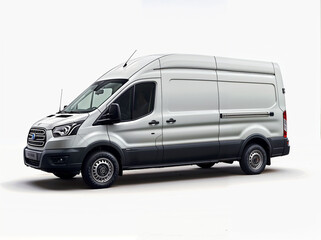 Modern commercial van on a white background
