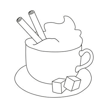 coffee cup with whipped cream and cinnamon clip art preview