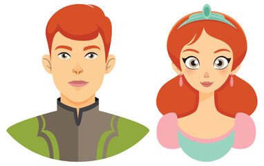 Prince and Princess Vector Illustration