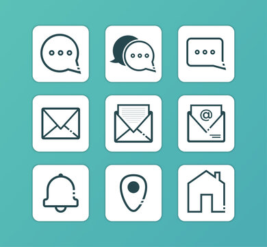 Social and Web icon set. Set of web icon symbol vector icon design.
