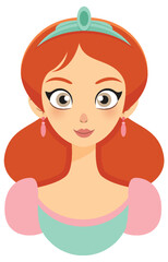 Princess with Red Hair Illustration