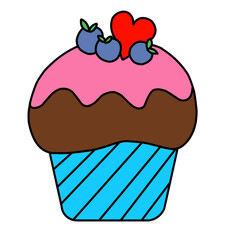 cupcake with blueberries 