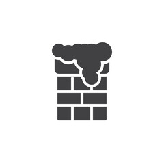 A chimney with snow vector icon