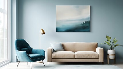 Elegant and Cozy Modern Bedroom Interior Design with Stylish Decor, mockup, poster and Background