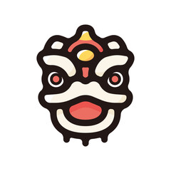 Lion dance outline icon for graphic design, apps and websites
