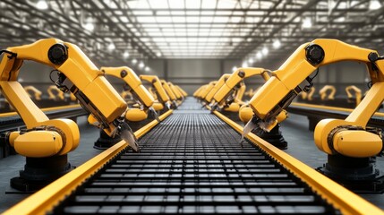 Automated Assembly Line with Robotic Arms
