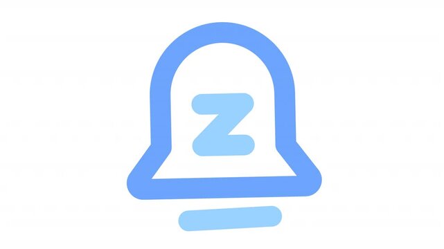 Snooze icon Notification animation for social media, presentations, videos, websites, etc. No background, Alpha channel