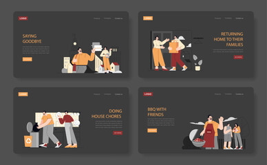 one day of carpentry. Flat Vector Illustration