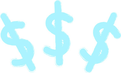 hand-drawn scribble dollar signs 