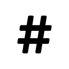 Obraz premium Hashtag icon in rounded corner. Social media element