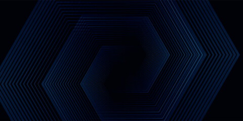 Abstract blue background with glowing geometric lines. Modern blue gradient square shape design. Futuristic technology concept.