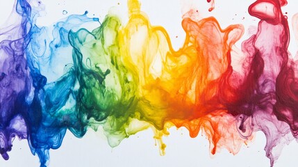 Vibrant Ink Swirls in a Rainbow of Colors