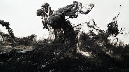 Surreal Monochrome Landscape with Abstract Figures