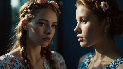 Obraz premium Vintage portrait of a beautiful girl