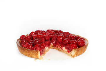 raspberry pie isolated on white background 
