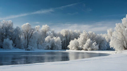 winter landscape with snow covered trees