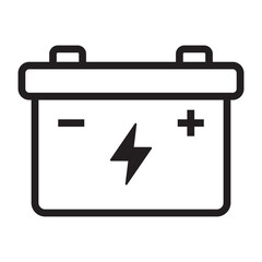 Car battery icon. Car accumulator icon. Auto battery symbols.