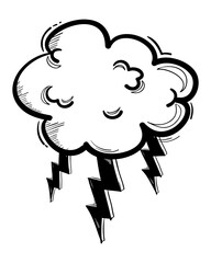 Png thunder cloud pastel doodle cartoon clipart
