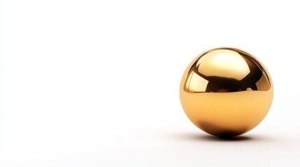 A shiny metallic gold ball, perfect for use in presentations, web design, and other projects.  It is a simple, elegant, and versatile image that can be used for a variety of purposes.