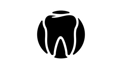 tooth round logo , black isolated silhouette