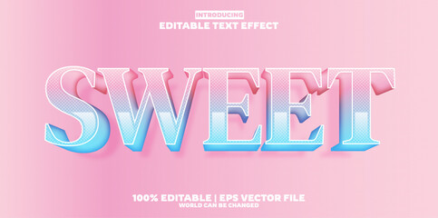 Sweet editable text effect in new modern trend style