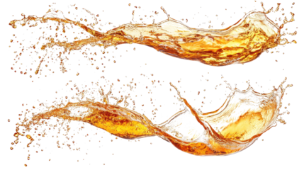Golden Beer Splashing Gracefully as It Cascades in a Dynamic Display Generative AI