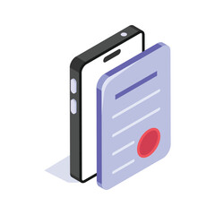 Mobile certificate, online certificate premium vector