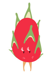 Dragon fruit png sticker, healthy food cartoon on transparent background