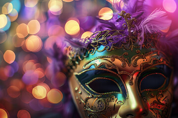 Beautiful greeting card with bright holiday composition for happy celebrate mardi gras