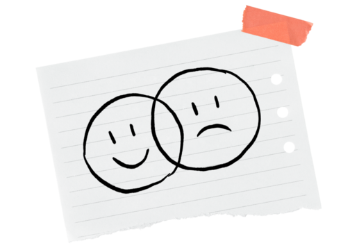 Mood swing png sticker doodle, stationery paper, transparent background - Powered by Adobe