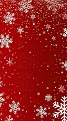 Red christmas banner with snowflakes, Christmas Background, Christmas Decoration, New Year's eve