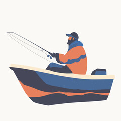 Fishermen sitting in a boat fishing