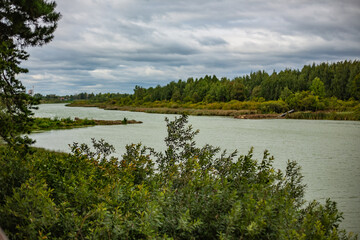 Suburbs of Tyumen, view from the Gilevskaya Roshcha park, August 2024.