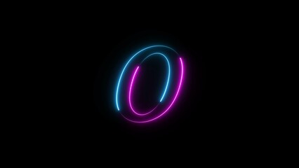 Glowing neon Countdown text number illustration.