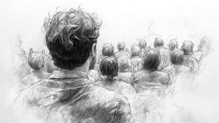 Audience listens attentively to a speech and applauds in appreciation