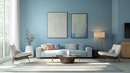 Elegant and Cozy Modern Bedroom Interior Design with Stylish Decor, mockup, poster and Background